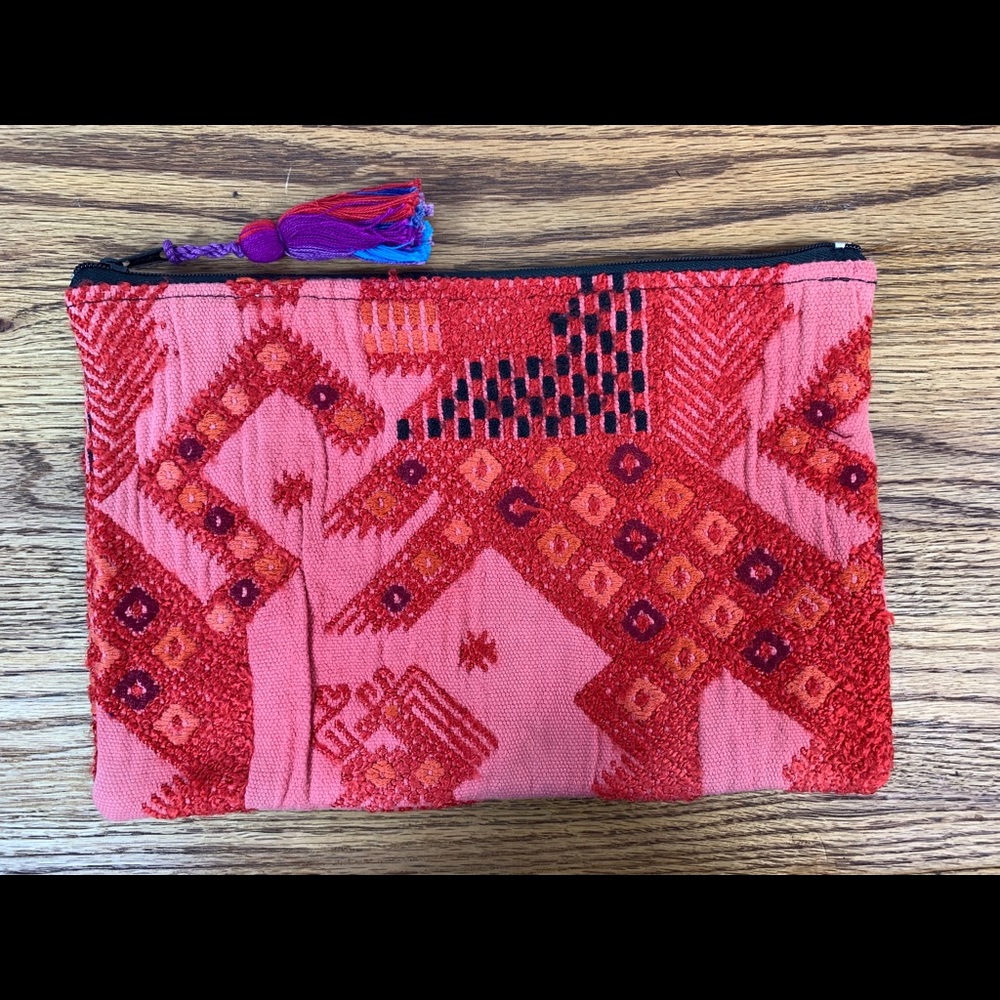 Boho bag, purse, clutch handmade huipil